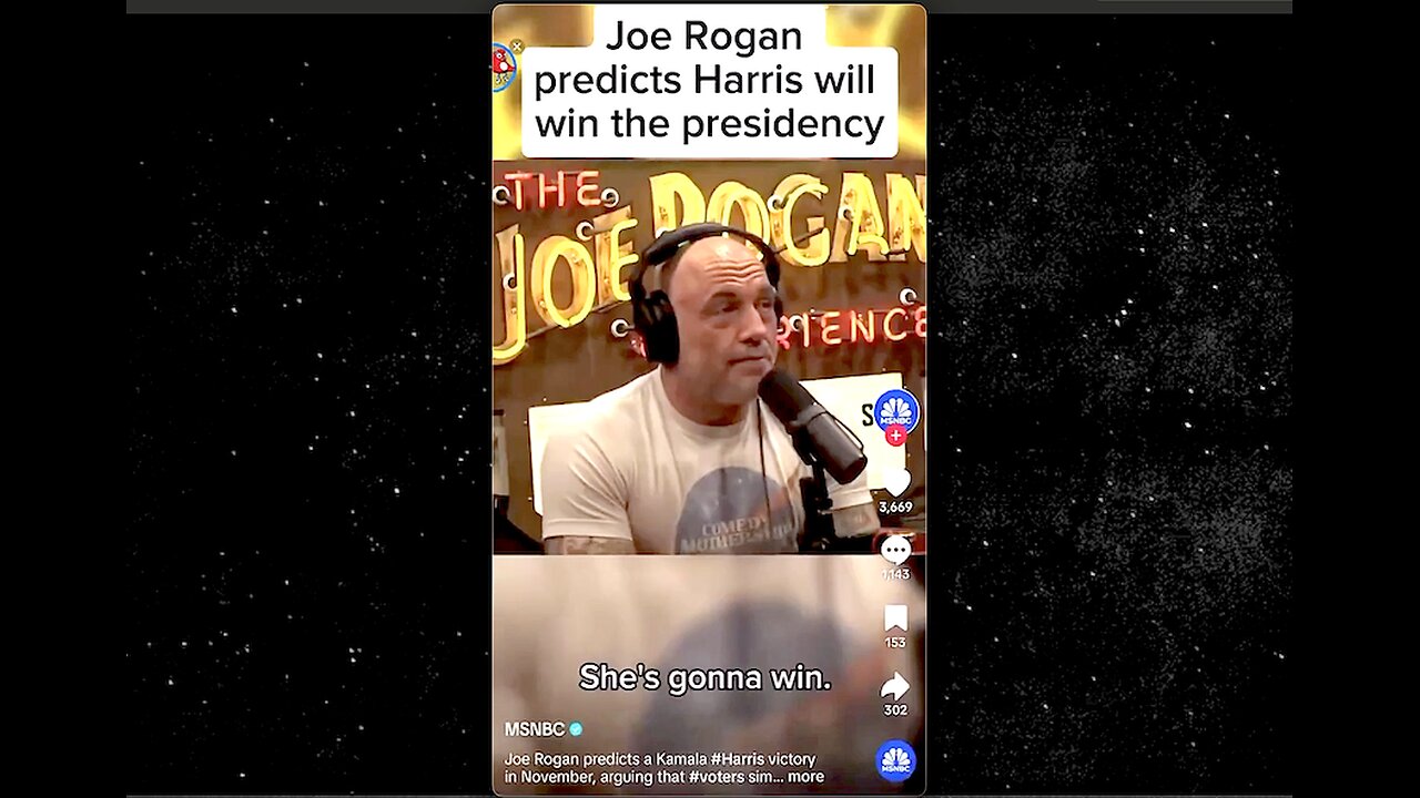 MSNBC Deceptively-Edited Joe Rogan Praising Kamala, Saying “She’s Gonna Win”