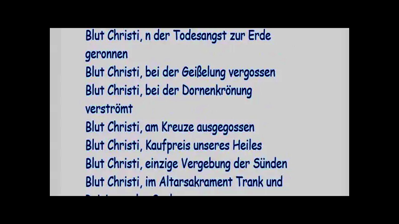 7/9 Litanei vom Kostbaren Blut Jesu Christi im Geiste der Liebesflamme