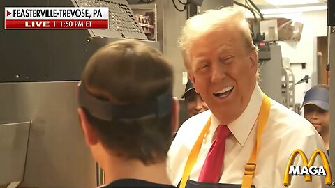 Trump Wishing Kamala a Happy Birthday While Working at McDonald's