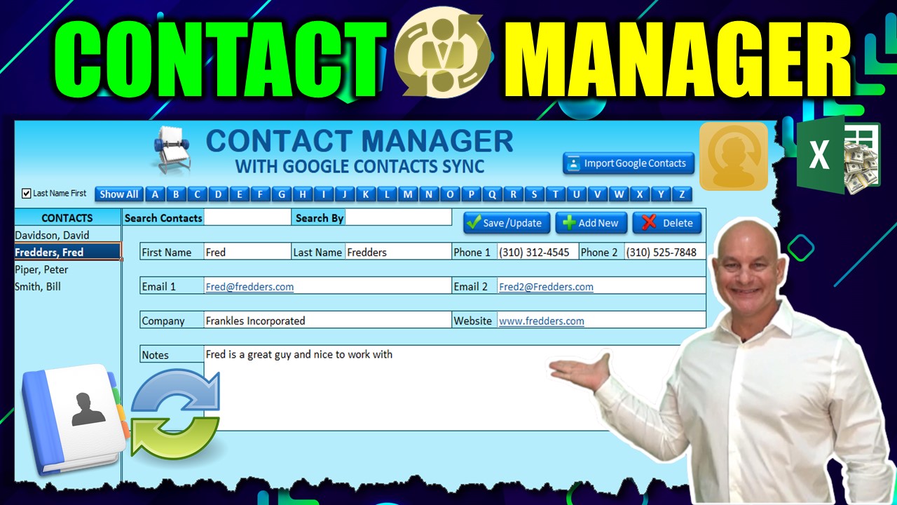 How To Create An Excel Contact Manager AND Sync With Google Contacts From Scratch + Download