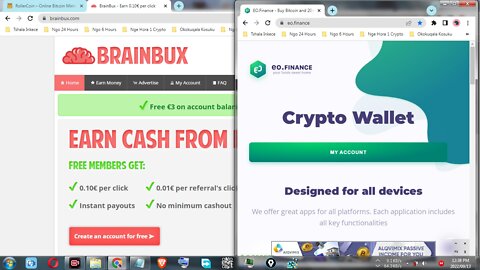 Make Bitcoin Money Viewing Paid To Click Adverts At Brainbux And Instant Withdraw At EO.Finance