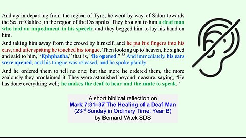 Mark 7:31–37 The Healing of a Deaf Man
