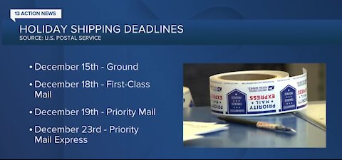 Holiday shipping deadlines