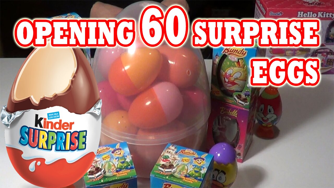 Giant Surprise Egg Opening 60 SURPRISE EGGS Kinder And Minecraft Toys