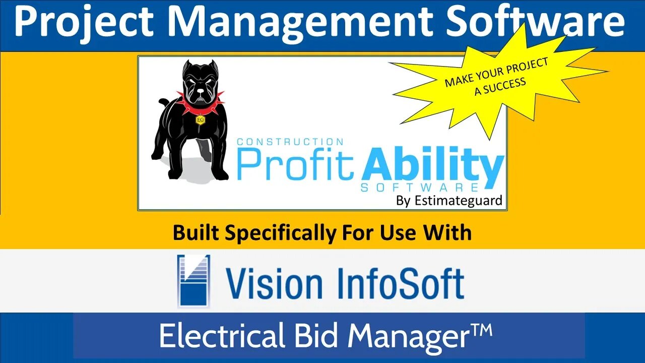 Project Management Software for use with Vision Infosoft Electrical Bid Manager Estimating Software.