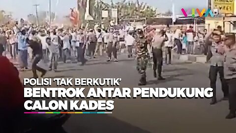 'PERANG' PECAH Antar Pendukung Calon Kades di Cirebon, Polisi Terluka