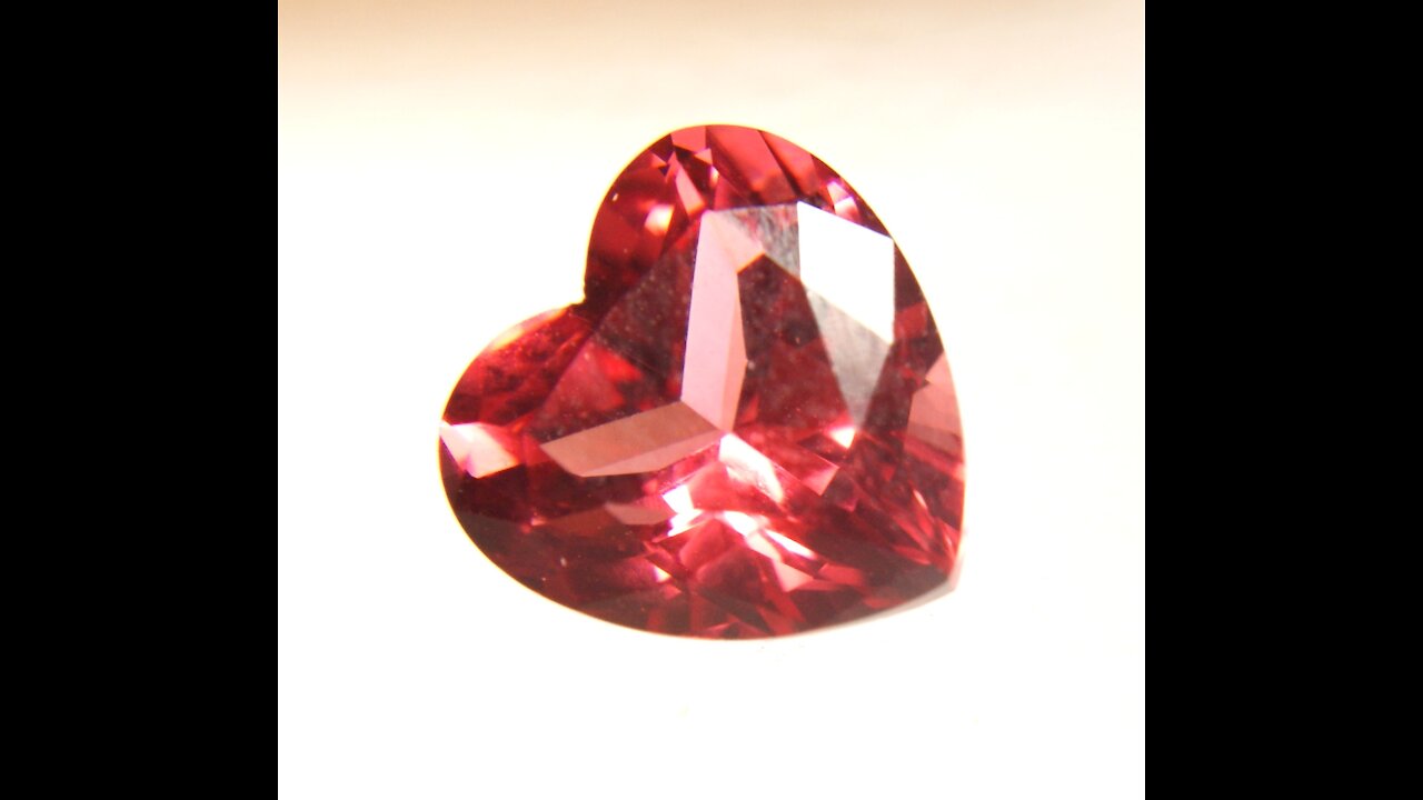 Czochralski Pulled Sapphire Pinkish Orange Padparadscha Heart Shape