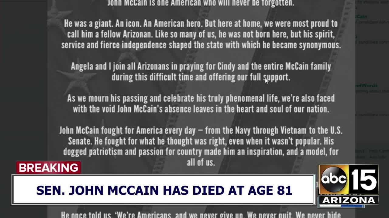 John McCain: National and international reactions to the senator's passing