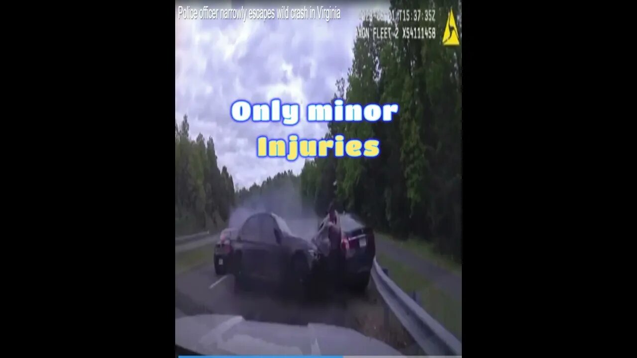 120 MPH Crash barely misses Police Officer