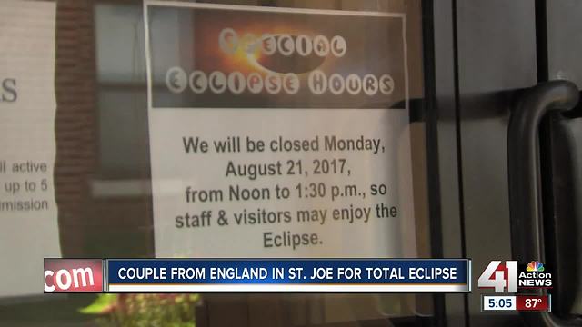 Couple from England travels to St. Joseph to view total solar eclipse