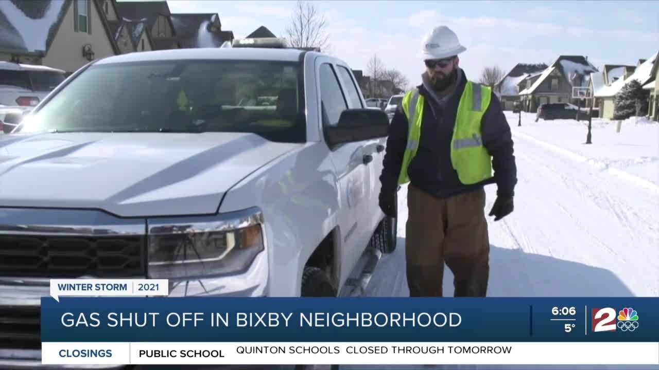 Gas shut off in Bixby neighborhood