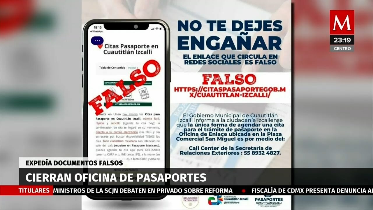 Oficina de pasaportes en Iztacalco cerrada por fraude en documentación falsa