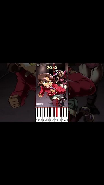 Chica's Past (@GH.S) FNAF SECURITY BREACH RUIN ANIMATION - Octave Piano Tutorial