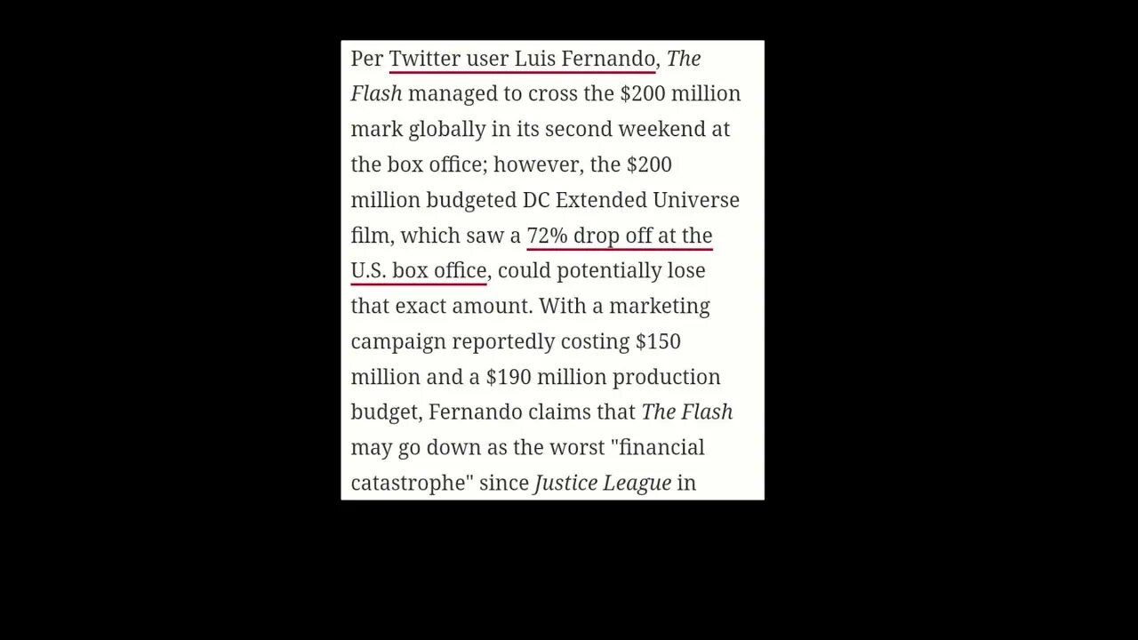 The Flash lost 200 Million Dollars!