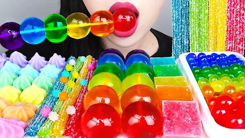 Most Popular Food For ASMR, Rainbow Party, Popping Boba, Jewelry Jelly, Gummy, Cookies Mukbang