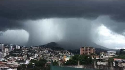 Apocalyptic-looking waterspout filmed above Brazilian town