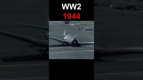 F6F Hellcat Crash Lands With One Landing Gear, WW2, 1944 [4k, 60fps, Colorized, Sound]