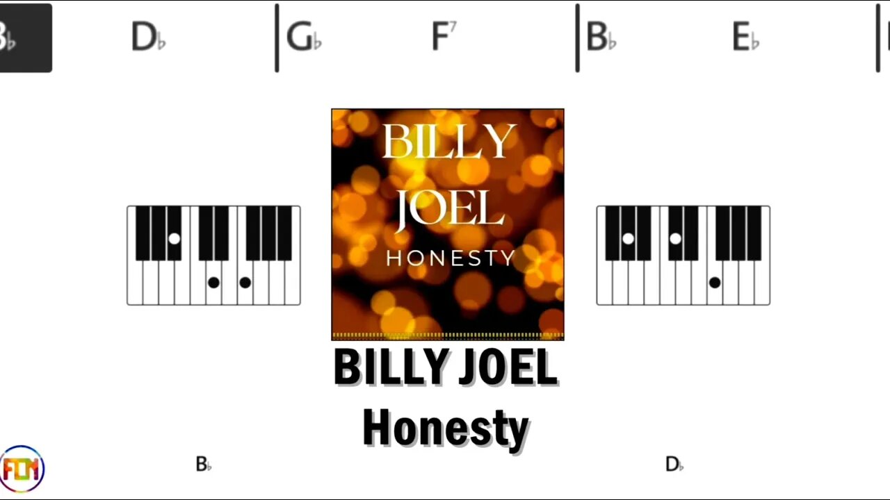 BILLY JOEL Honesty FCN PIANO CHORDS & LYRICS