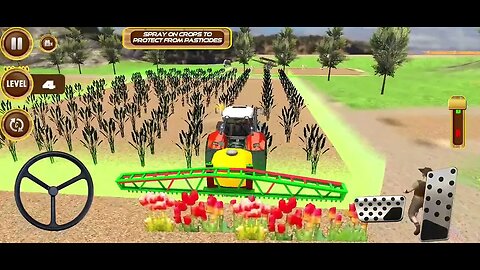 Pesticides Spread On Crop With Tractor Farming Simulator Game #tractor #farming @androidgaming2.0