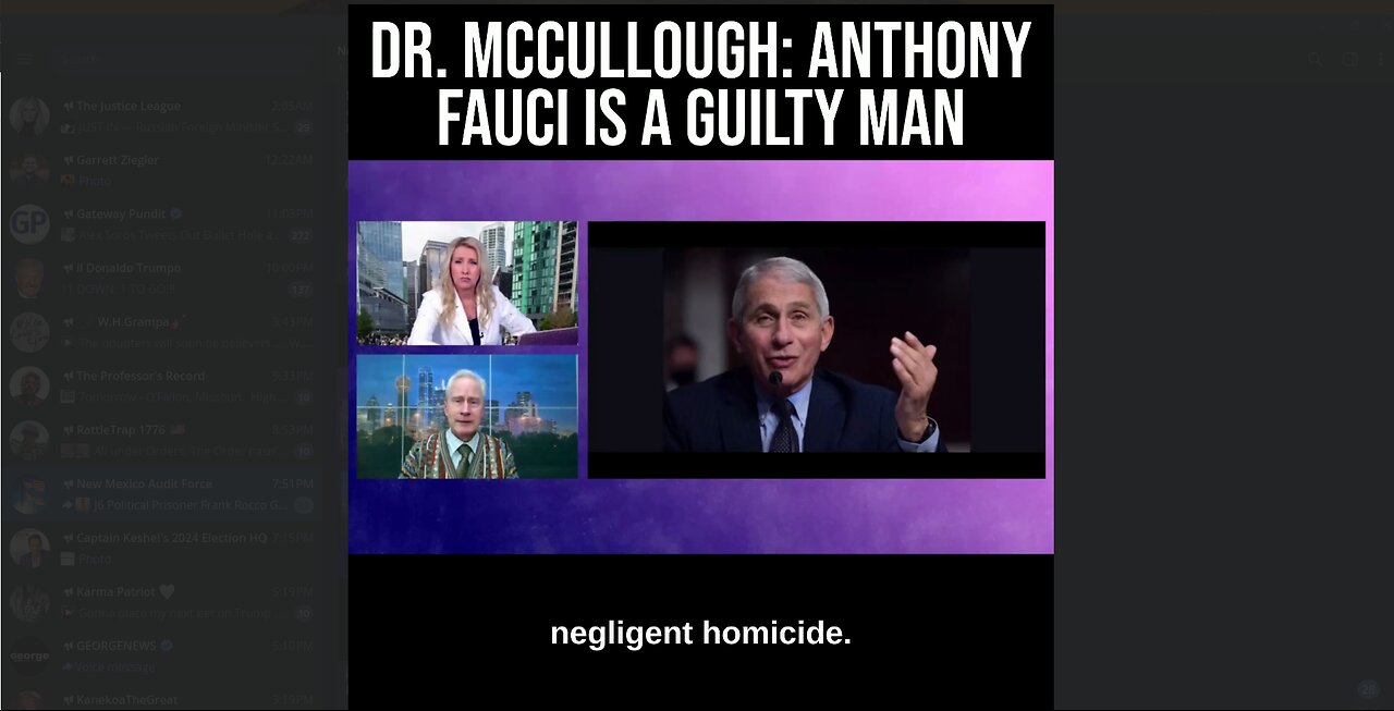 Anthony Fauci is a “guilty man,” says renowned cardiologist Dr. Peter McCullough.