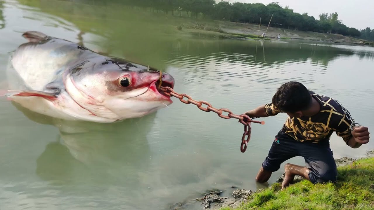 Unbelievable Fishing Method In River Underwater Monster Catching From River #Fishing