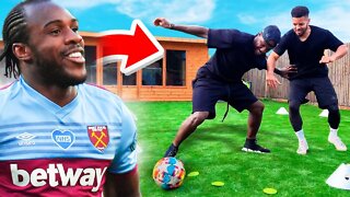 EPIC STRENGTH BATTLE VS MICHAIL ANTONIO 👀🔥 *GARDEN FOOTBALL CHALLENGES* | Jeremy Lynch