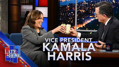 VP Kamala Harris Shares a Miller High Life with Stephen Colbert: A Lighthearted Late-Night Moment