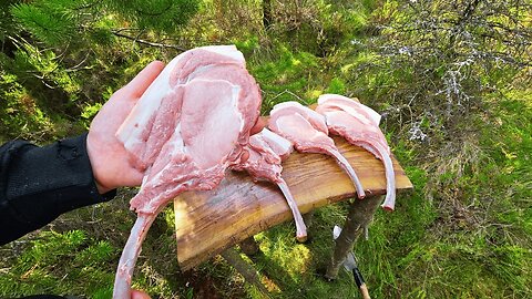 Perfectly JUICY Pan-Seared Pork Chops in the Forest | ASMR Cooking