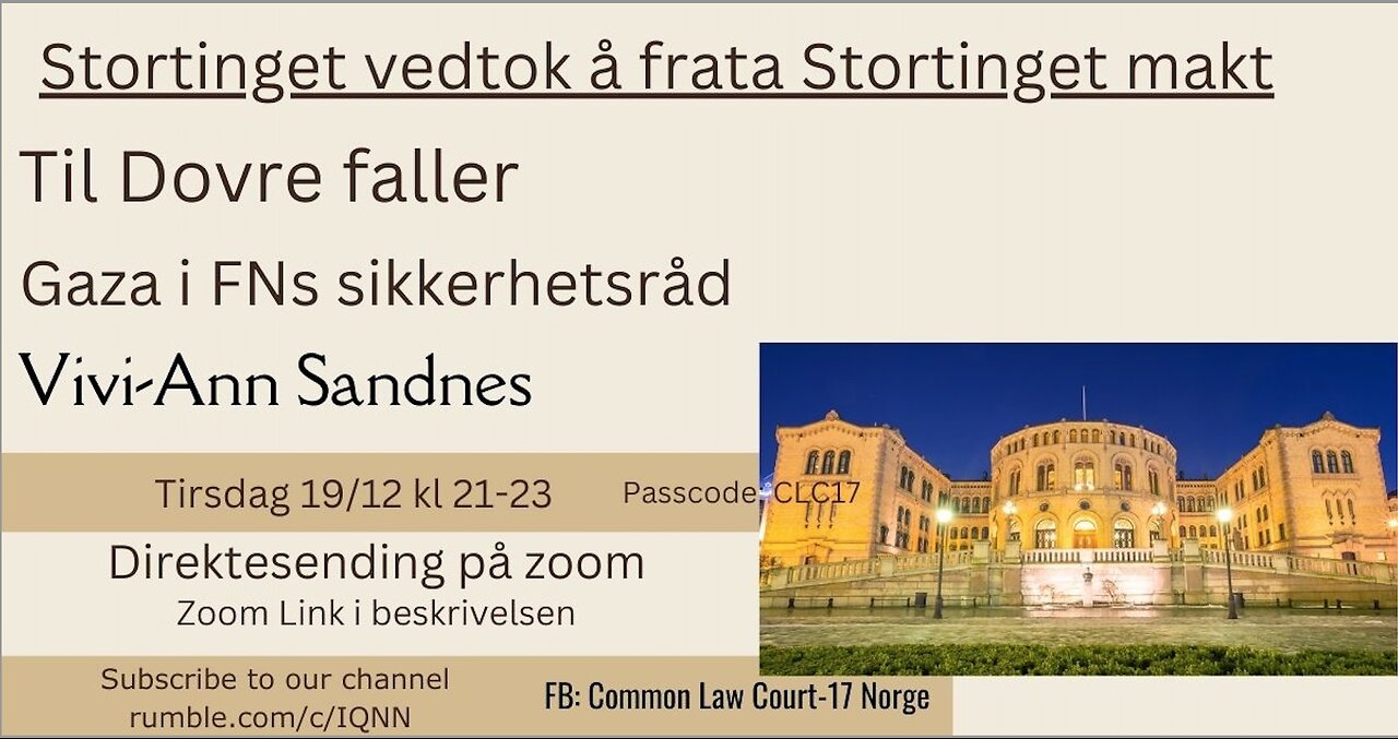 19.12.23 LANDSSVIK: B. Folket på Stortinget tillot å gi fra seg makt til WHO