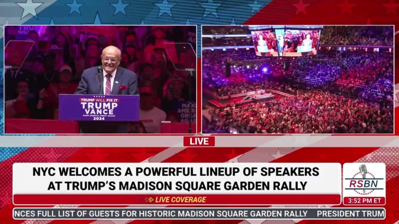 Hero Rudy Giuliani Delivers Historic Speech at Madison Square Garden, Slams Biden-Harris Regime