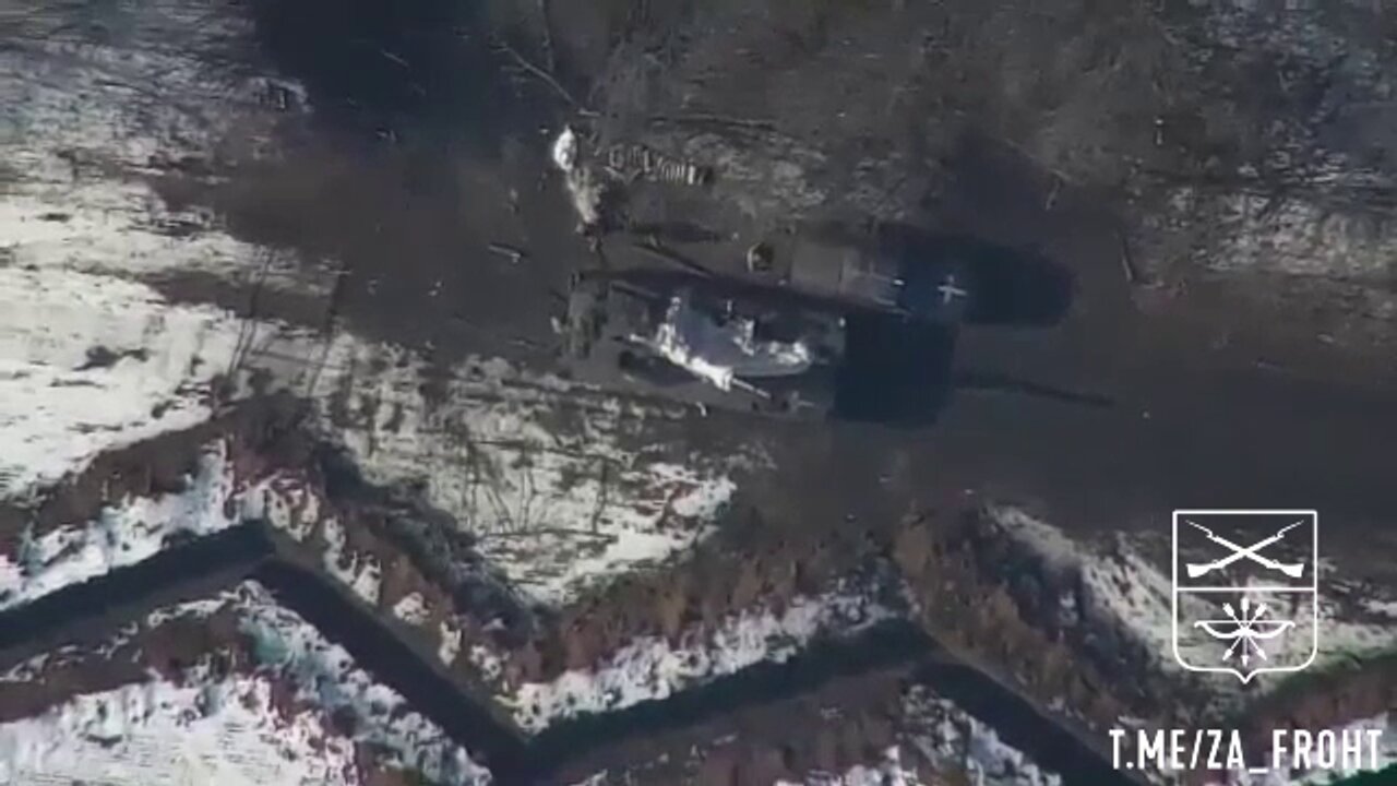 A lancet strike on a Ukrainian infantry fighting vehicle on the move in the Bakhmut direction