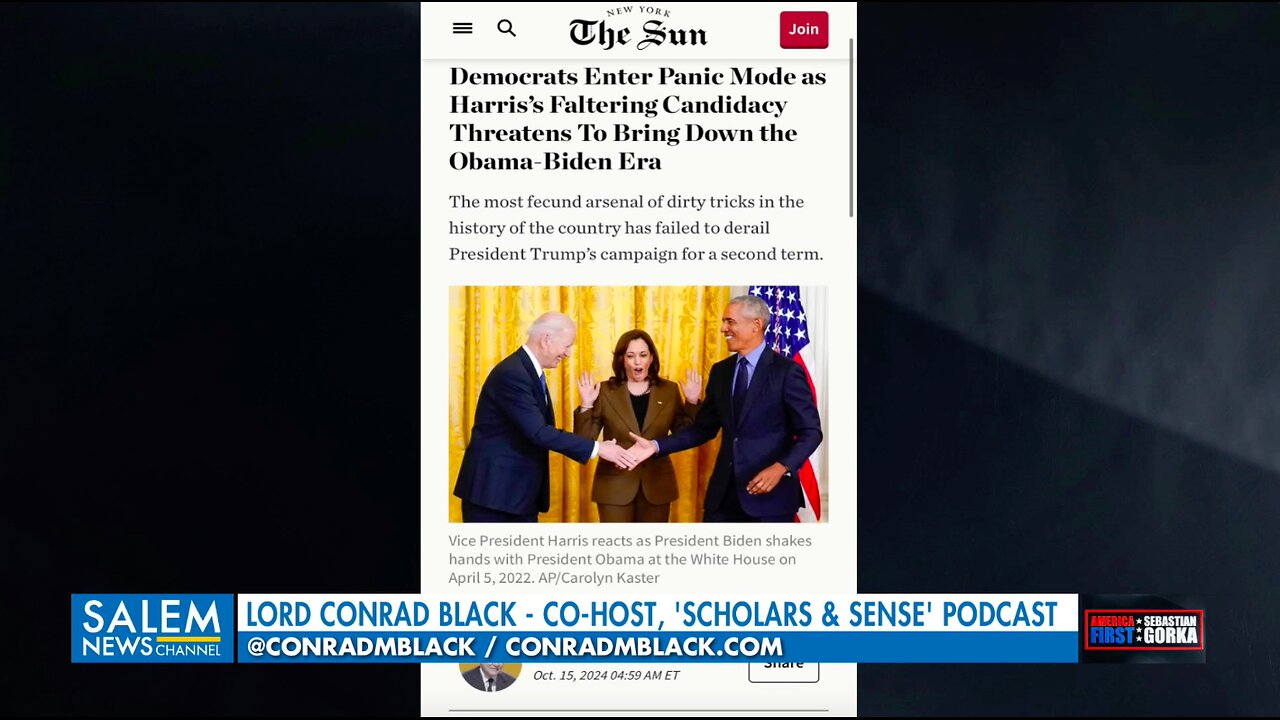 Do they want Kamala to win? Lord Conrad Black with Sebastian Gorka on AMERICA First