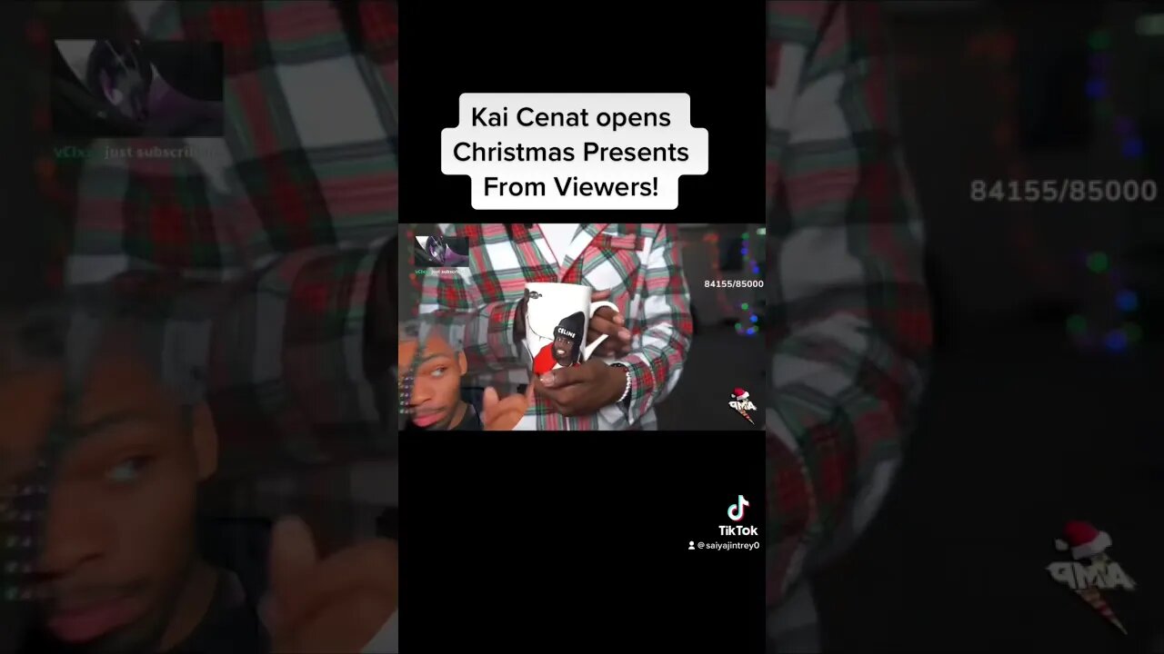 Kai Cenat opens Christmas Presents From Viewers | #shorts #kaicenat #amp #reaction