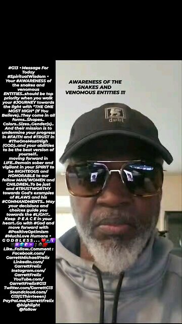 ▪︎AWARENESS OF THE SNAKES AND VENOMOUS ENTITIES▪︎