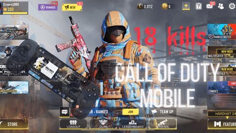 Call of duty mobile game play, 18 kills with gold MX9