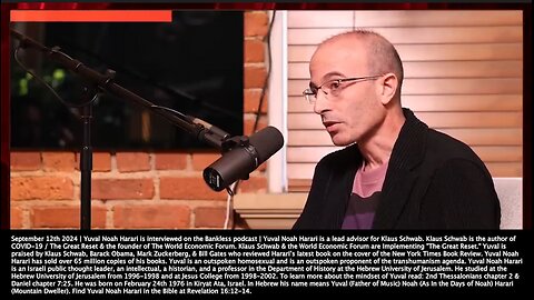 Yuval Noah Harari | "An Institution That Never Admits Mistakes Is a Very Dangerous Institution. Tenth Commandments Endorses Slavery. There Is An Endorsement of Slavery In the Ten Commandments." - 9/12/2024