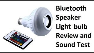 Bluetooth speaker lightbulb unboxing review and sound test