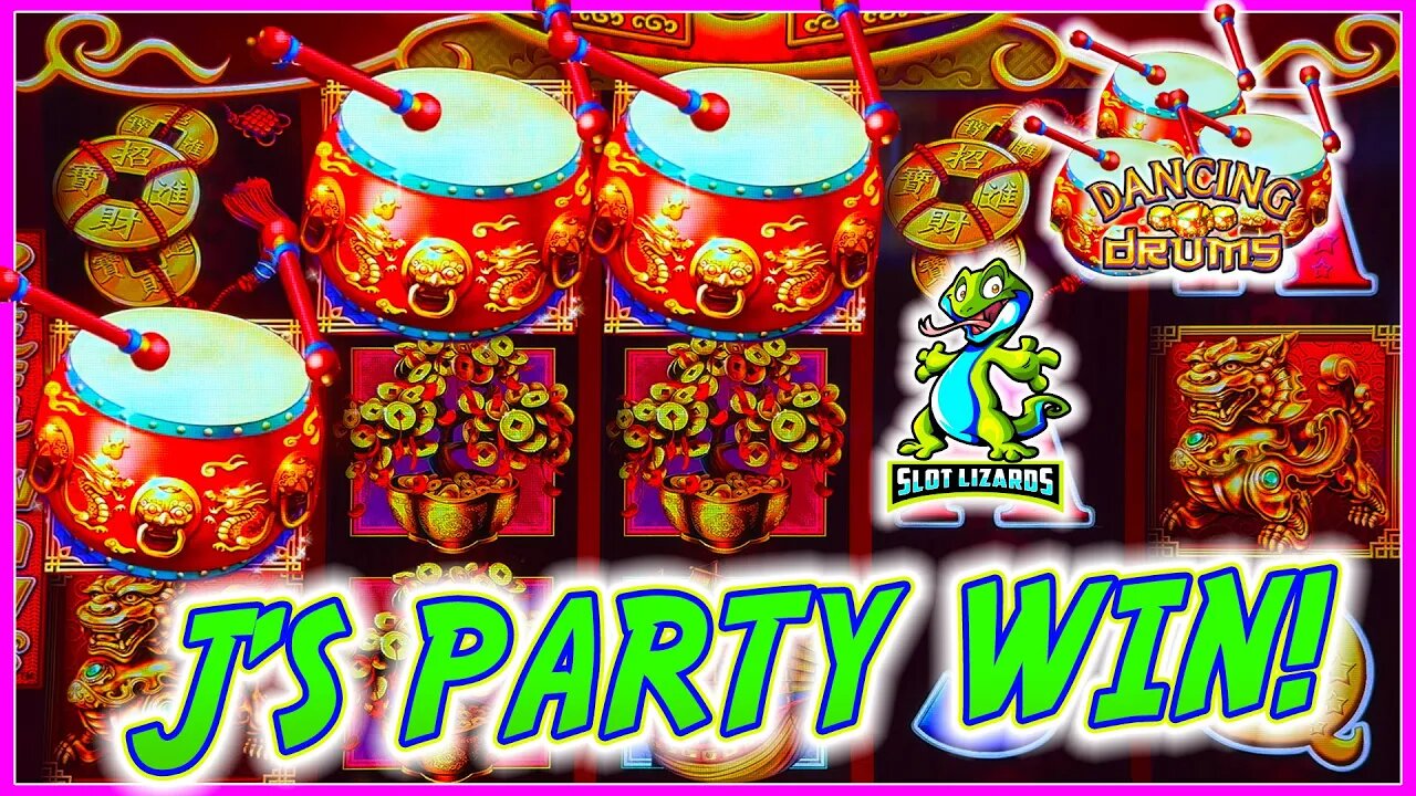 J'S PARTY OF DRUMS BIG WIN! MAX SPIN MYSTERY SURPRISE! Dancing Drums Slot