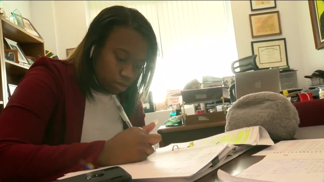 First vote student casts her ballot