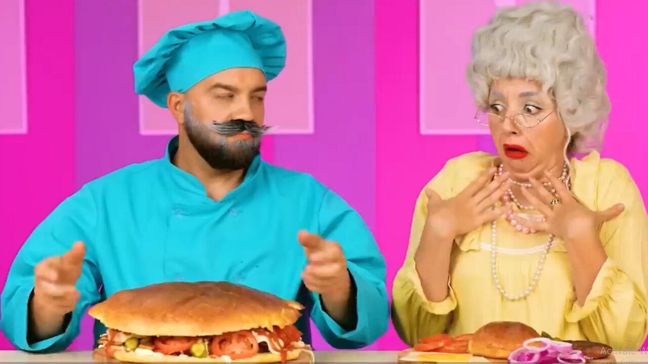 Brutal Chef vs Grandma Cooking Challenge by Multi DO Challenge