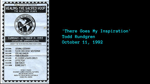 October 11, 1992 - Todd Rundgren 'There Goes My Inspiration'