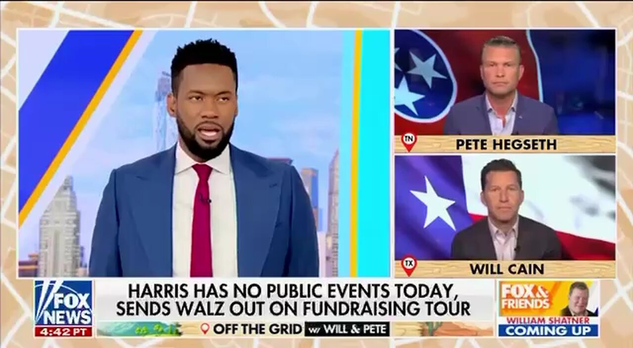 Kamala Harris writing “fake headlines” as ads.