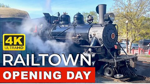 Railtown 1897 Engine 28 2022 Steam Trains OPENING DAY Exiting Round House and onto Turntable 4K HDR