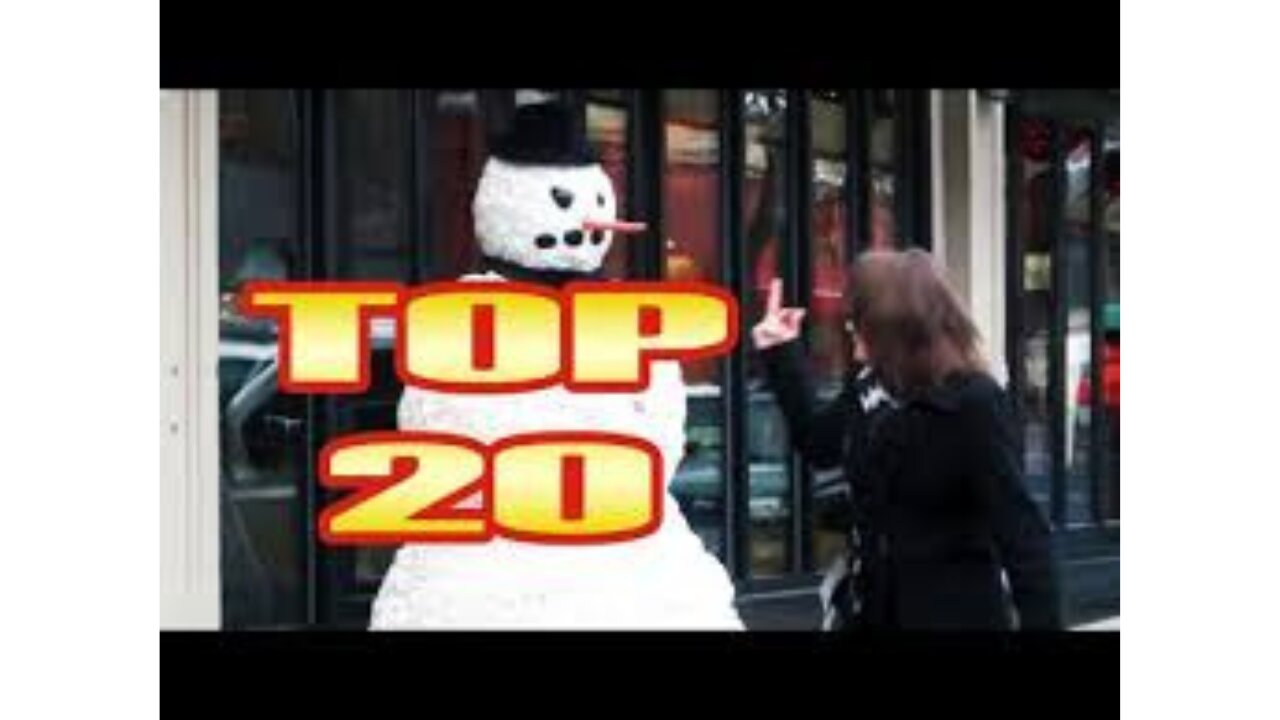 Funny Scary Snowman Hidden Camera Practical Joke Top 20