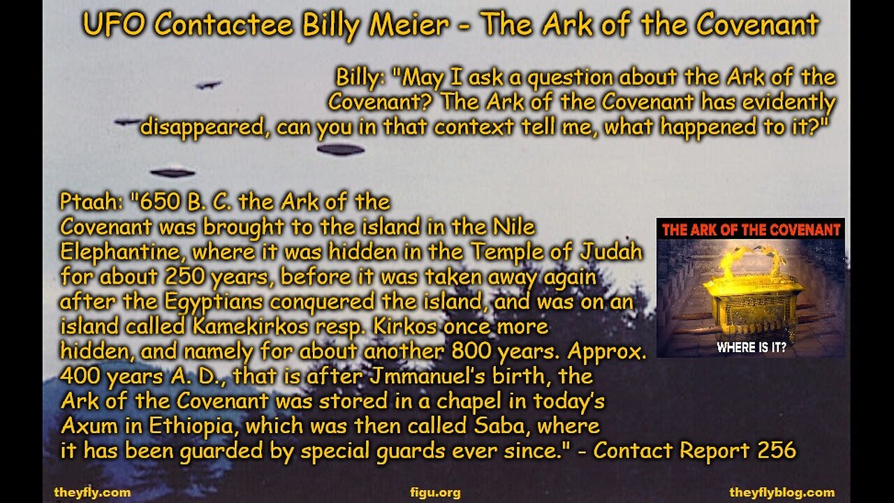 Billy Meier UFO Contact Reports - Aristotle + Ark of the Covenant + Virgil Armstrong