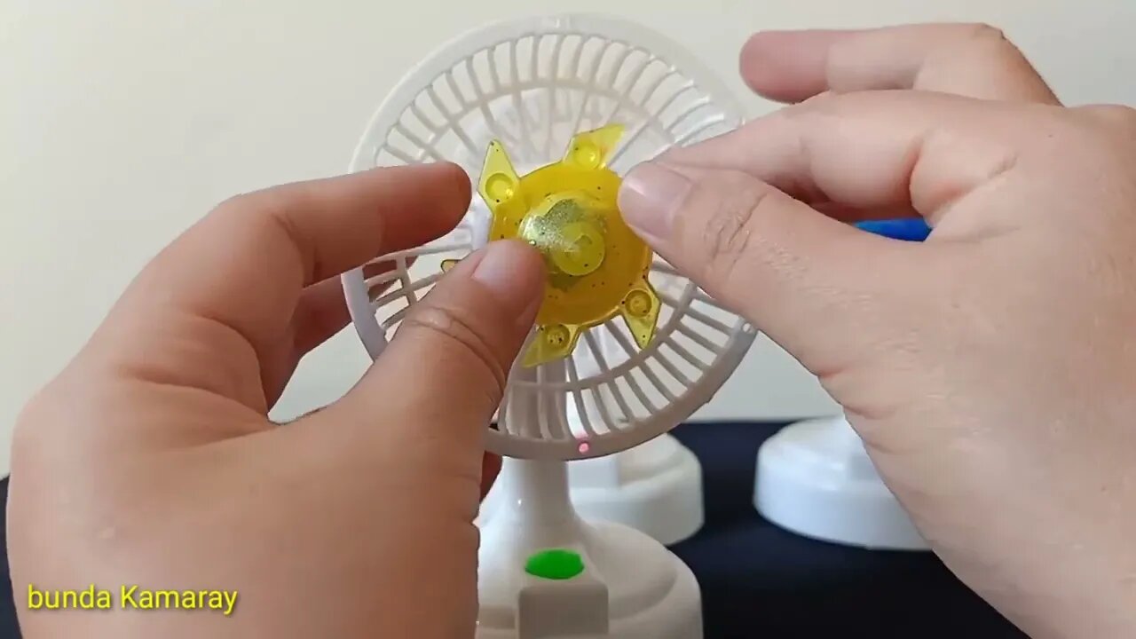 Eksperimen mengganti baling baling kipas angin mainan dengan gasing