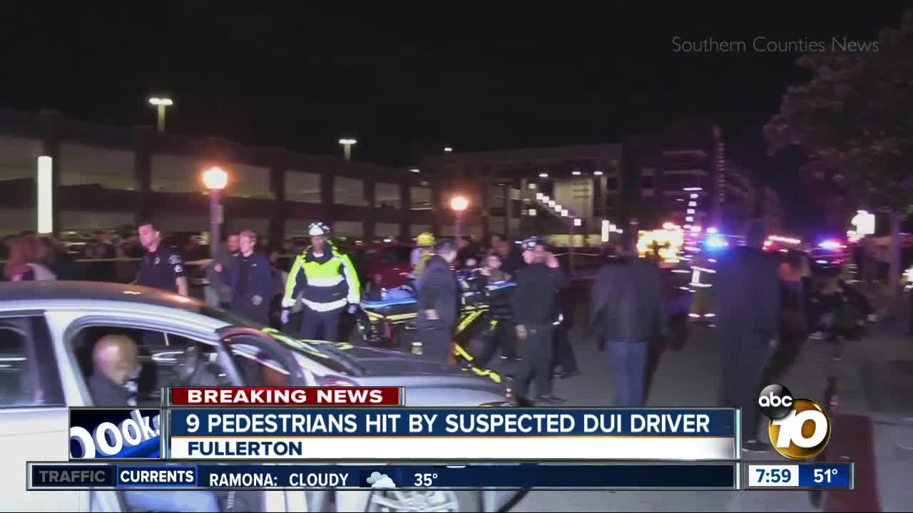 9 pedestrians hit by suspected DUI driver