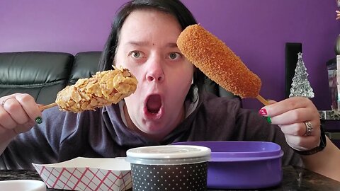 Chung Chun rice korean hot dog mukbang 🌭🌭🌭oh and beer 🍺🍺