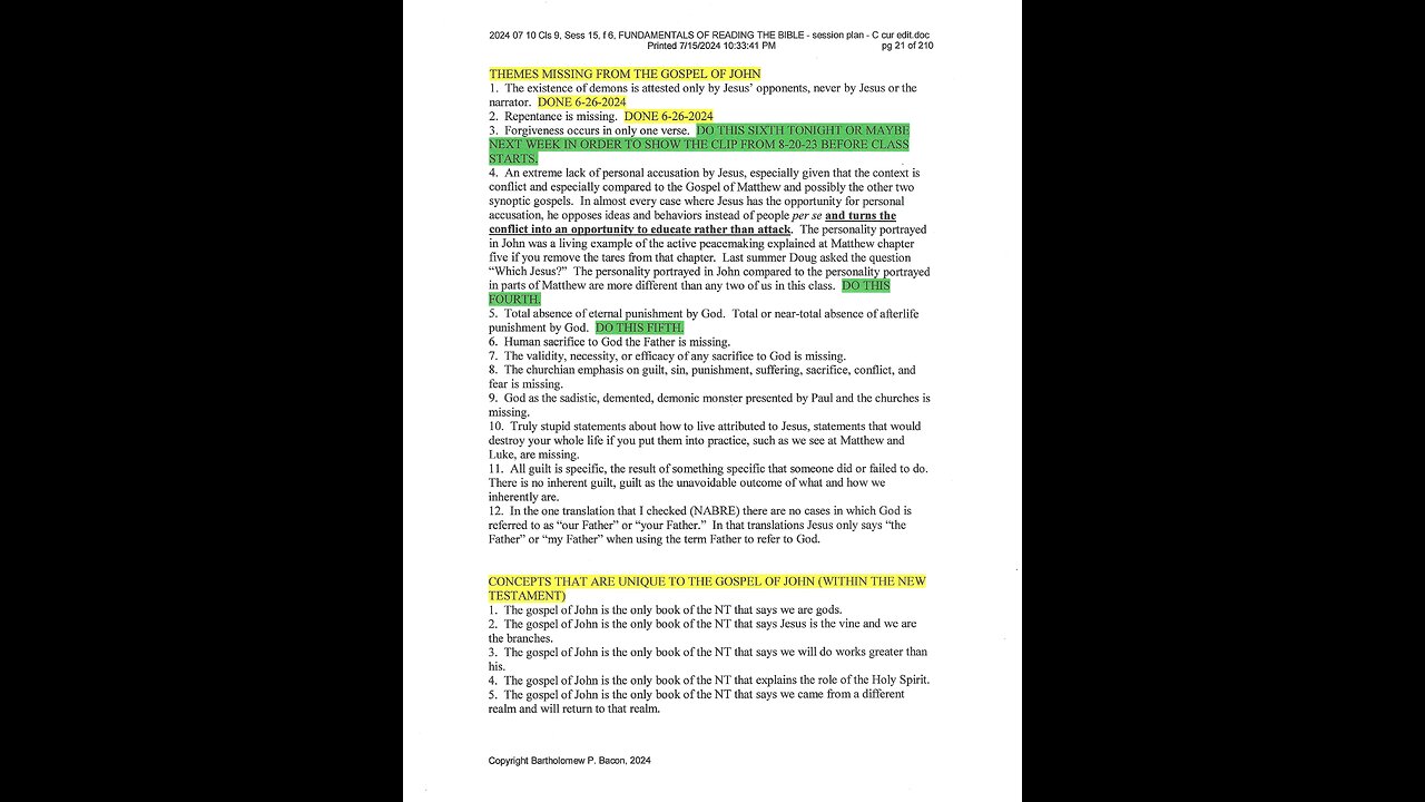 52nd session. 7-10-24. FUNDAMENTALS OF READING THE BIBLE