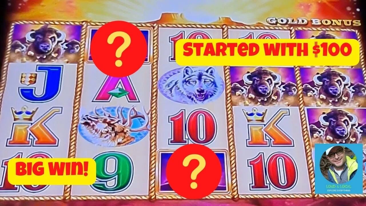 Winner! I Did It Again! Huge Buffalo Gold Slot Win! Started With $100 - Loud & Local